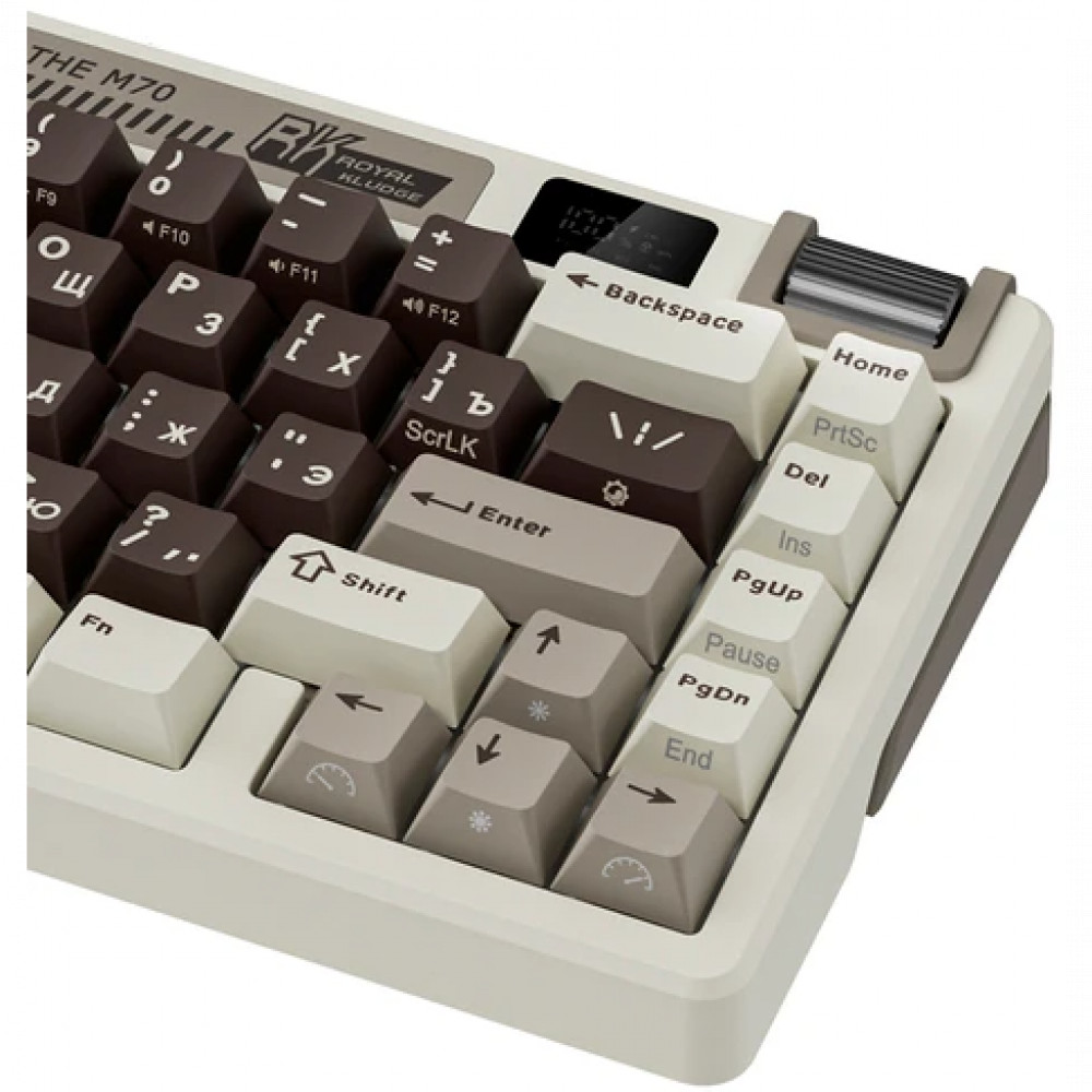 Клавиатура Royal Kludge M70 Mokko Grey (Beige Switch) 6935280827129 Беспроводная, Bluetooth - миниатюра 15