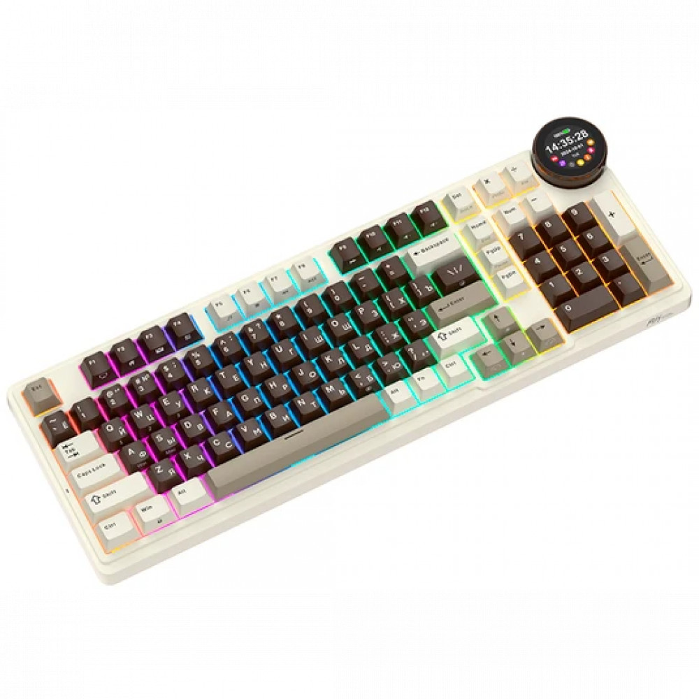Клавиатура Royal Kludge N99 Mokko Grey (Cream Switch) 6935280828591 Беспроводная, Bluetooth - миниатюра 14