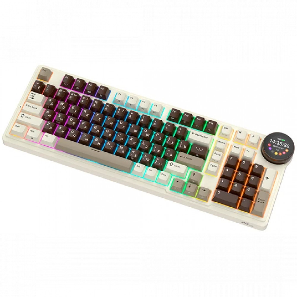 Клавиатура Royal Kludge N99 Mokko Grey (Cream Switch) 6935280828591 Беспроводная, Bluetooth - миниатюра 15