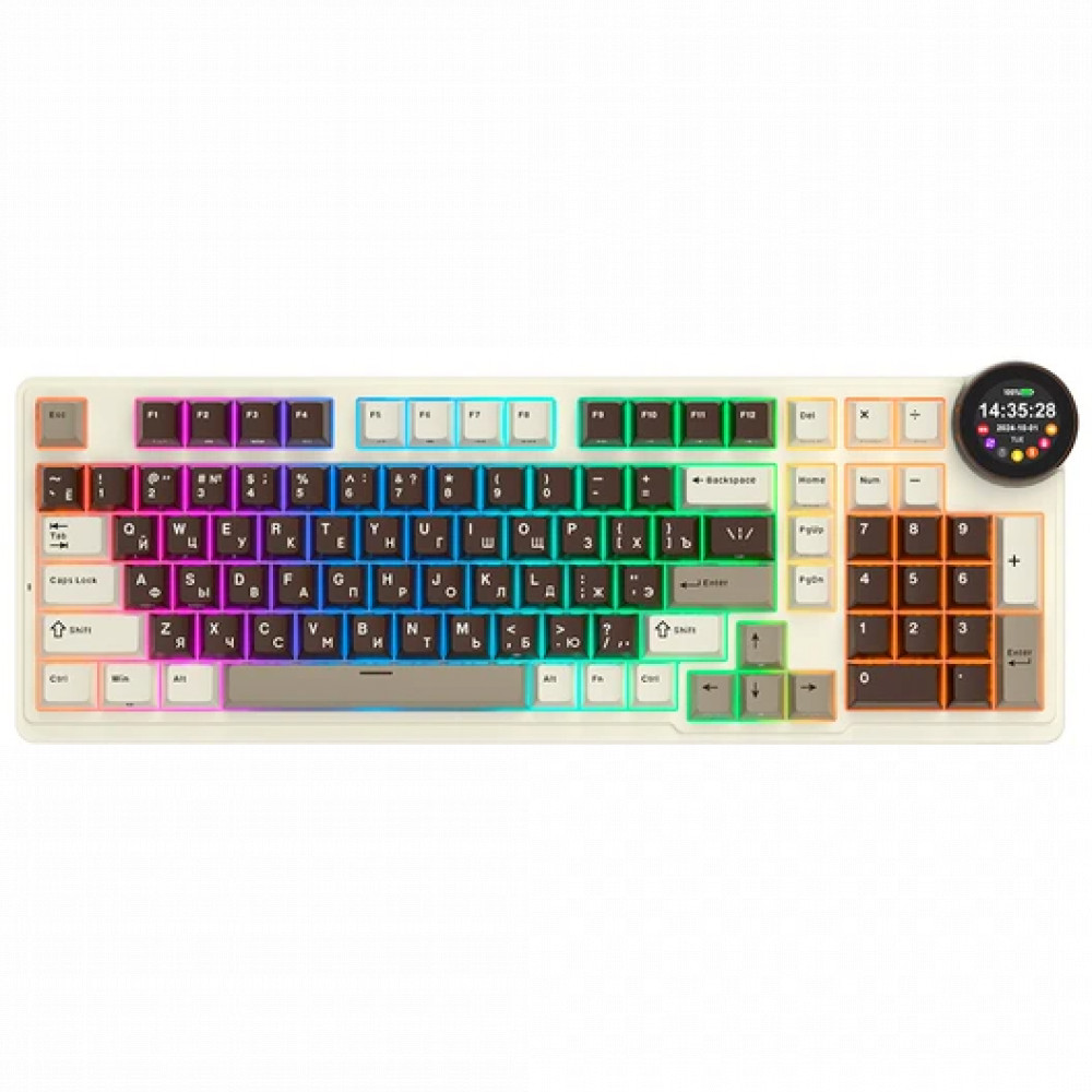 Клавиатура Royal Kludge N99 Mokko Grey (Violet Switch) 6935280828614 Беспроводная, Bluetooth - миниатюра 10