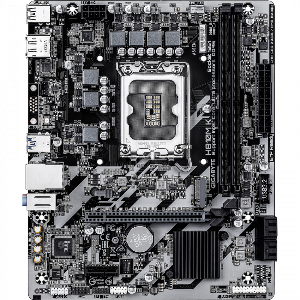 Материнская плата Gigabyte H810M K Micro-ATX, LGA 1851 - миниатюра 5