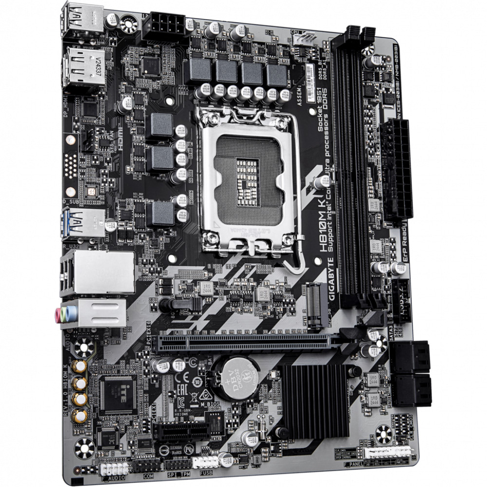 Материнская плата Gigabyte H810M K Micro-ATX, LGA 1851 - миниатюра 6