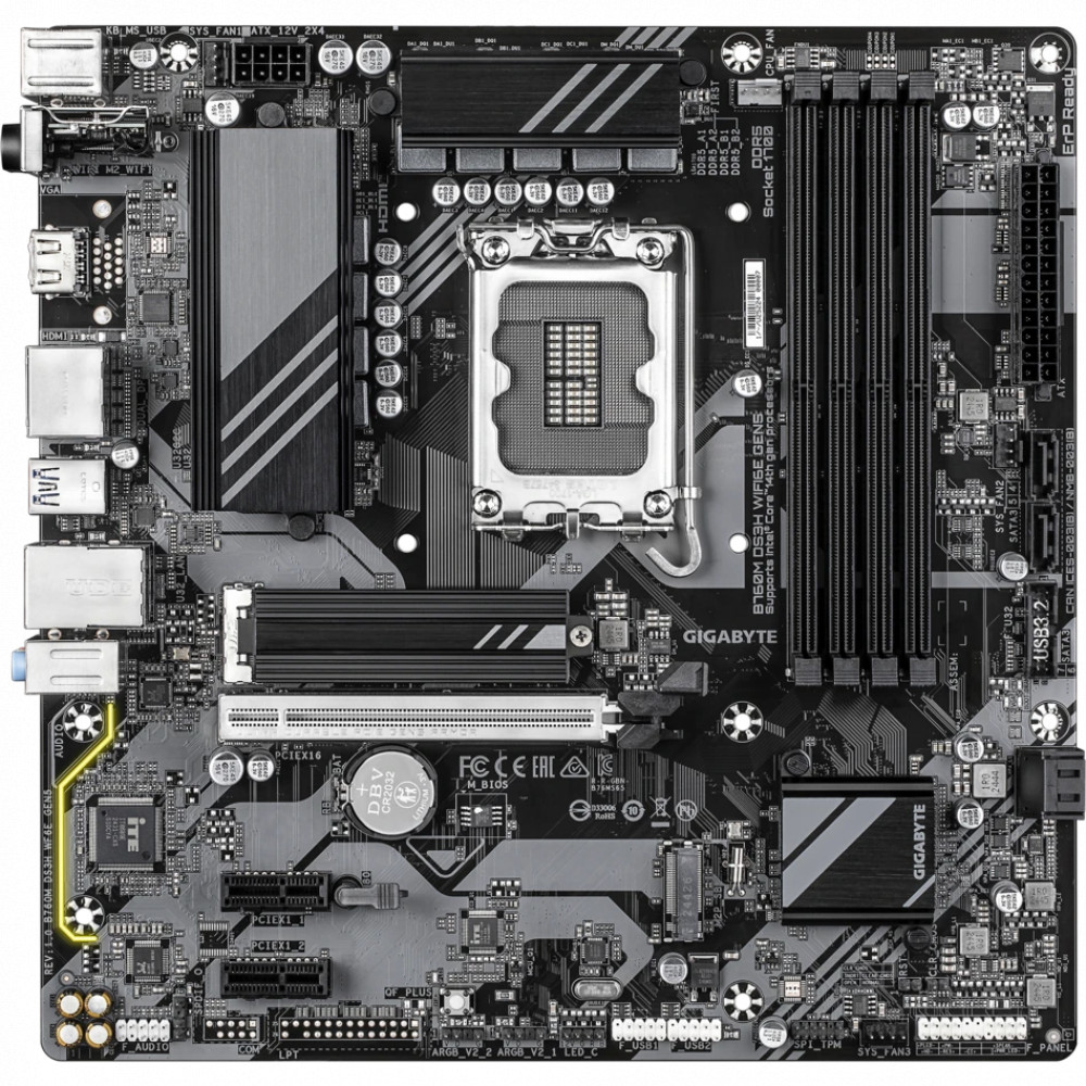Материнская плата Gigabyte B760M DS3H WIFI6E GEN5 Micro-ATX, LGA 1700 - миниатюра 6