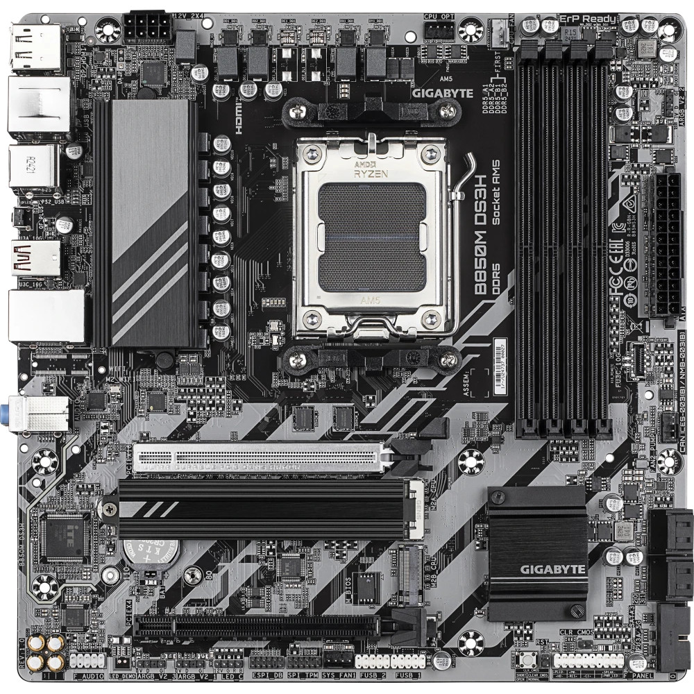 Материнская плата Gigabyte B850M DS3H 1.2 Micro-ATX, AMD AM5 - миниатюра 5