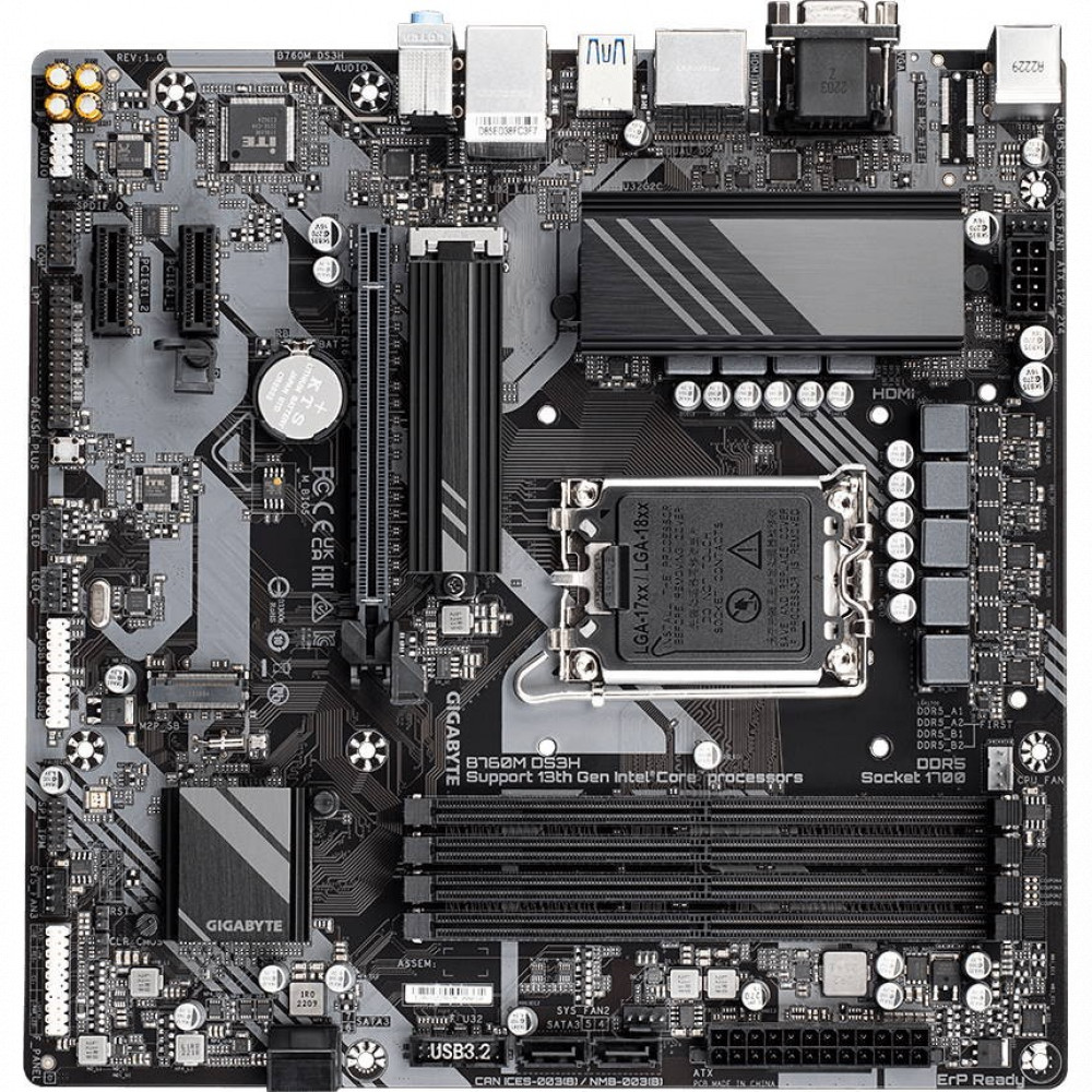 Материнская плата Gigabyte B760M DS3H Micro-ATX, LGA 1700 - миниатюра 10