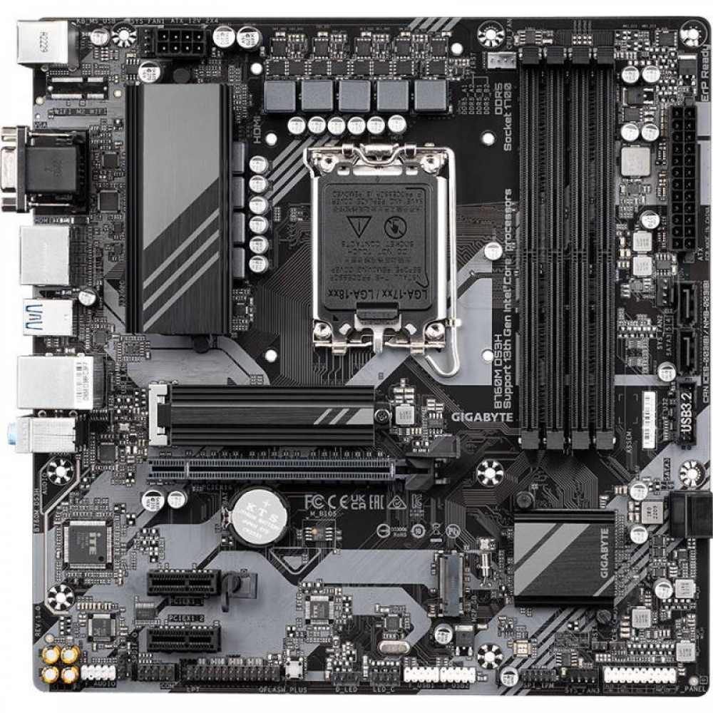Материнская плата Gigabyte B760M DS3H Micro-ATX, LGA 1700 - миниатюра 8