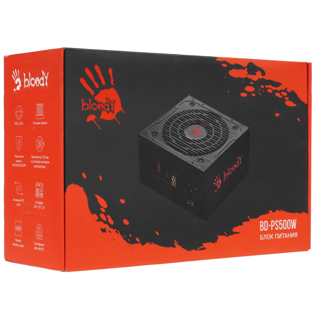 Блок питания Bloody BD-PS500W Black 500 Вт - миниатюра 10
