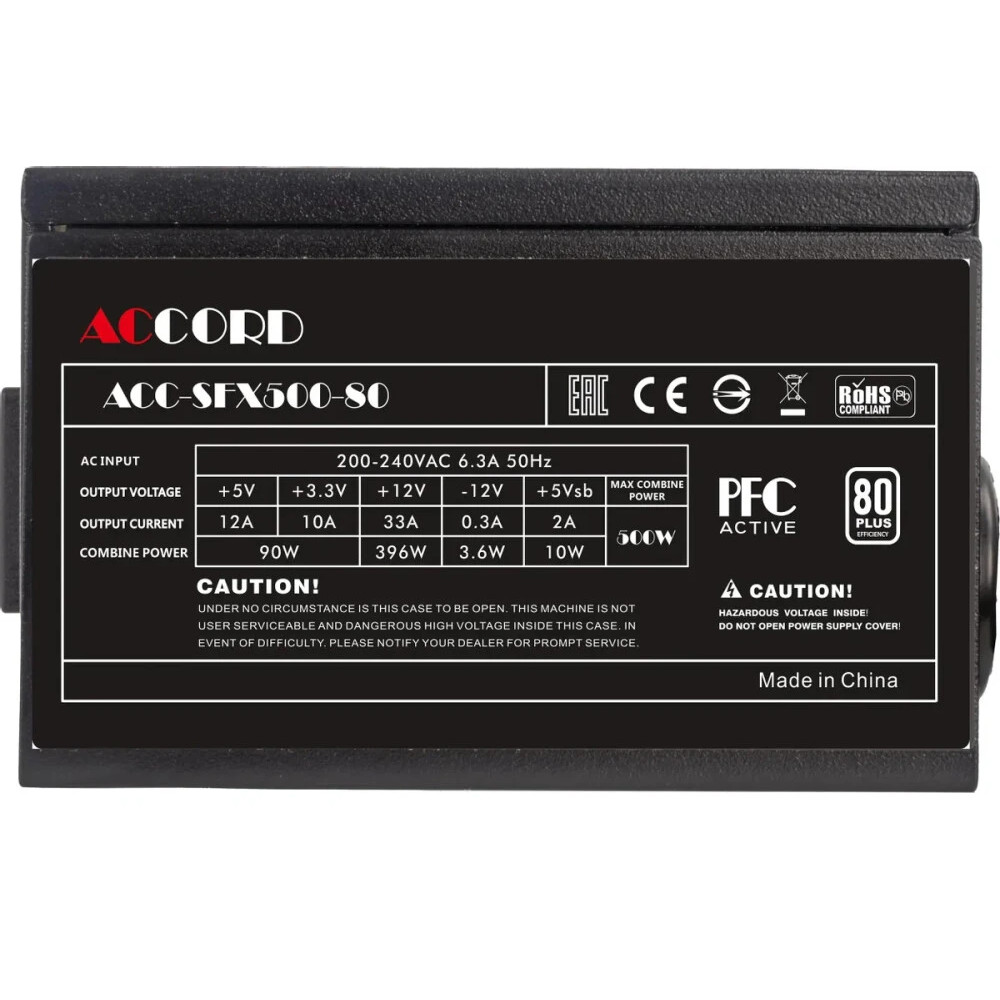 Блок питания Accord ACC-SFX500-80 500 Вт - миниатюра 10