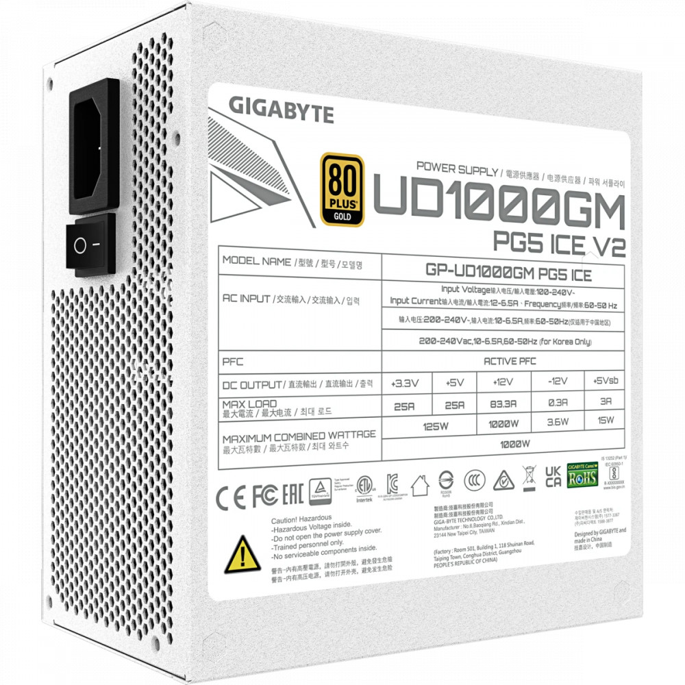 Блок питания Gigabyte GP-UD1000GM PG5 ICE 1000 Вт - миниатюра 12
