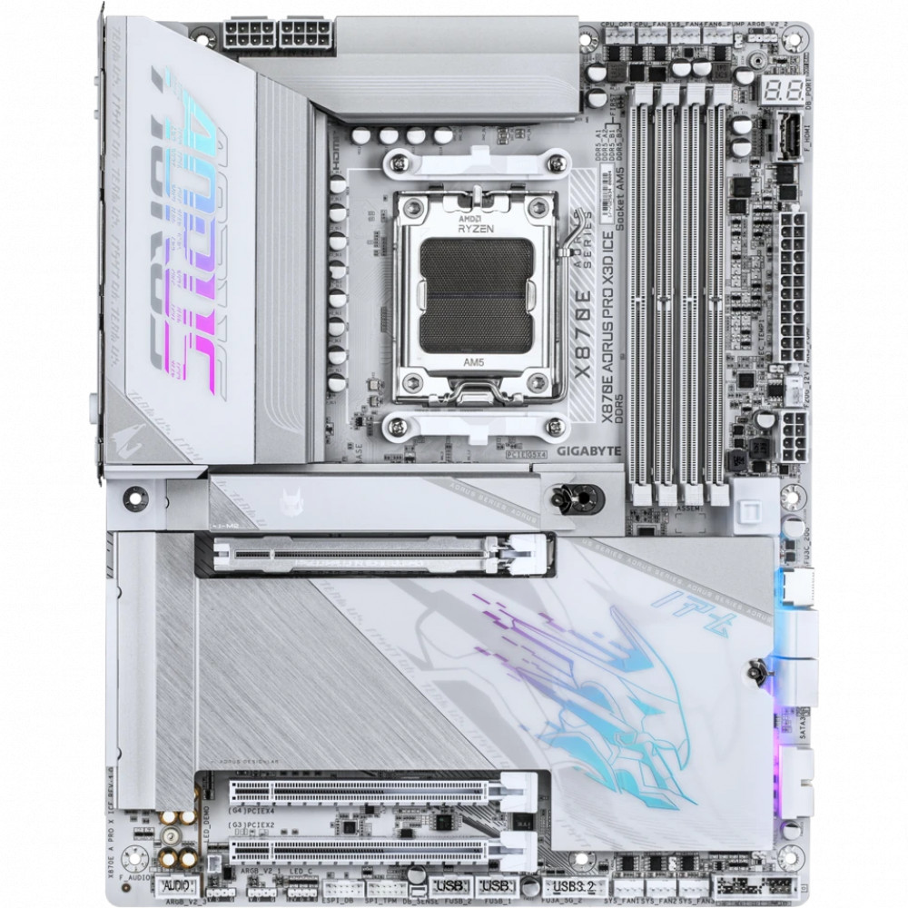 Материнская плата Gigabyte X870E AORUS PRO X3D ICE ATX, AMD AM5 - миниатюра 6