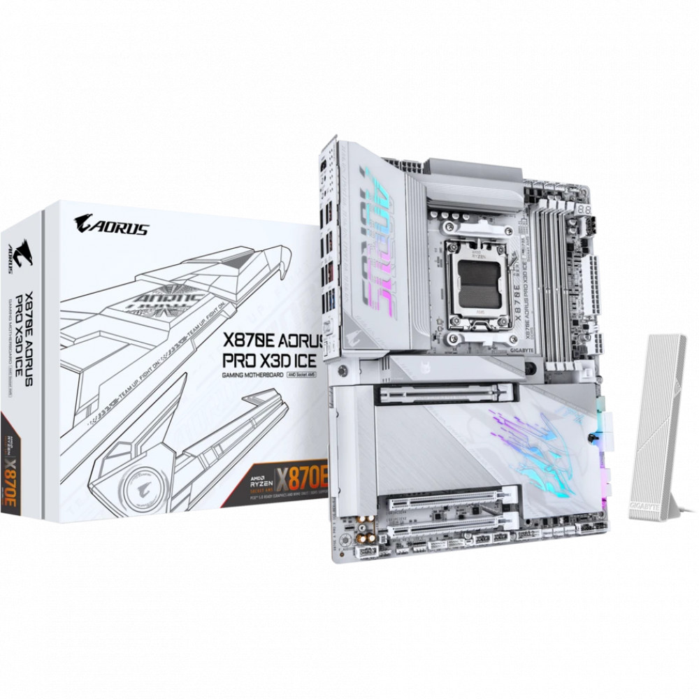 Материнская плата Gigabyte X870E AORUS PRO X3D ICE ATX, AMD AM5 - миниатюра 10
