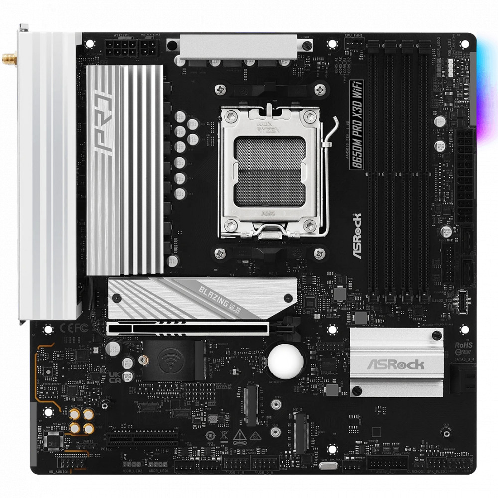 Материнская плата ASRock B650M PRO X3D WIFI Micro-ATX, AMD AM5 - миниатюра 8