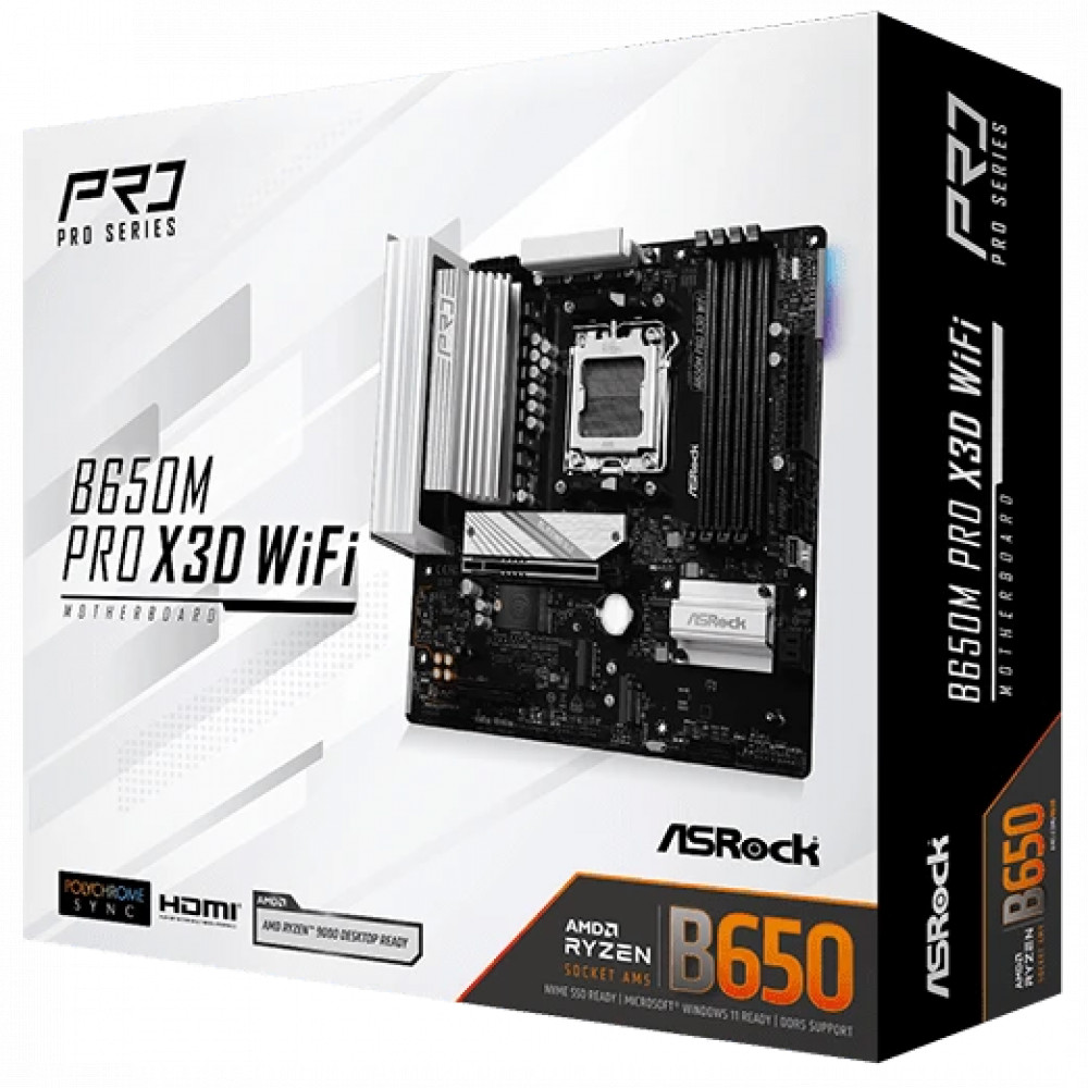 Материнская плата ASRock B650M PRO X3D WIFI Micro-ATX, AMD AM5 - миниатюра 12