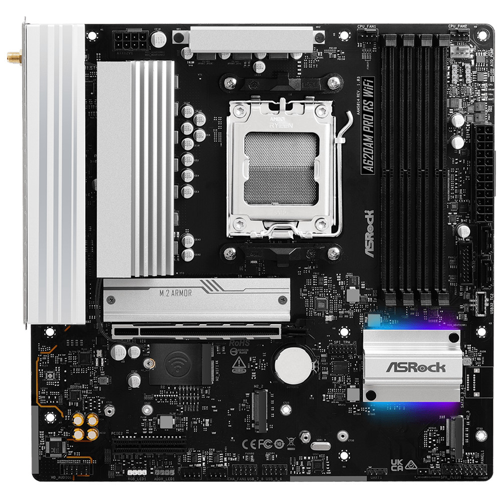Материнская плата ASRock A620AM PRO RS WIFI Micro-ATX, AMD AM5 - миниатюра 5