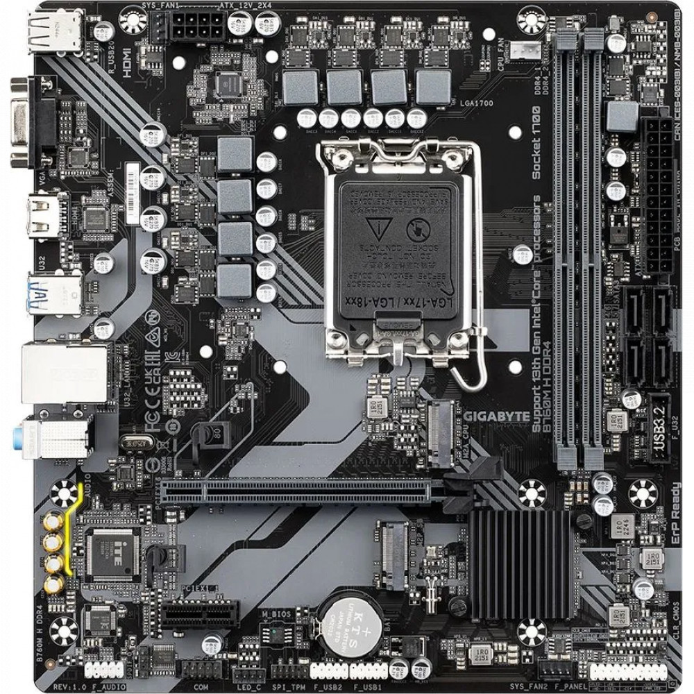 Материнская плата Gigabyte B760M H DDR4 Micro-ATX, LGA 1700 - миниатюра 7
