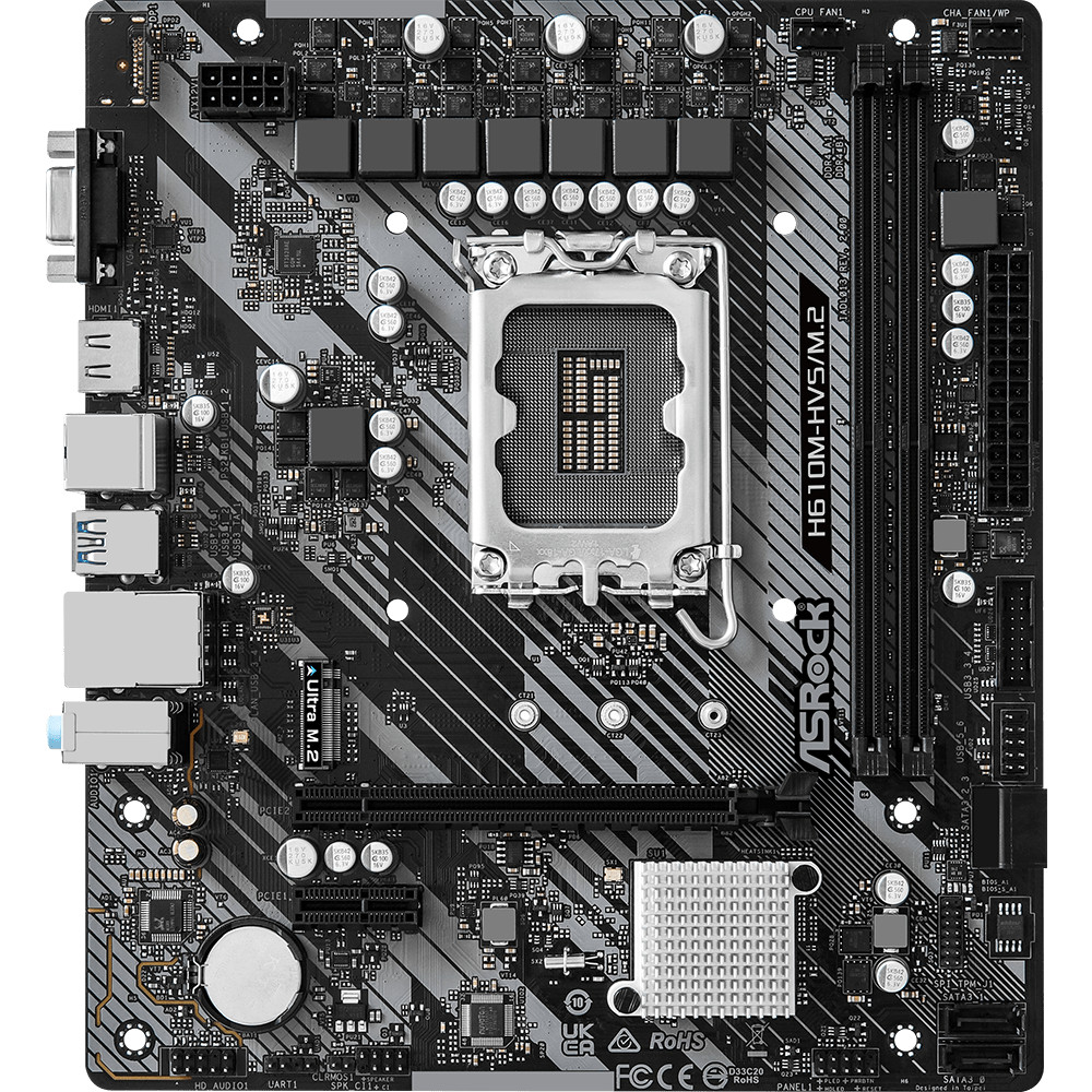 Материнская плата ASRock H610M-HVS/M2 R2.0 90-MXBJJ0-A0UAYZ Micro-ATX, LGA 1700 - миниатюра 6