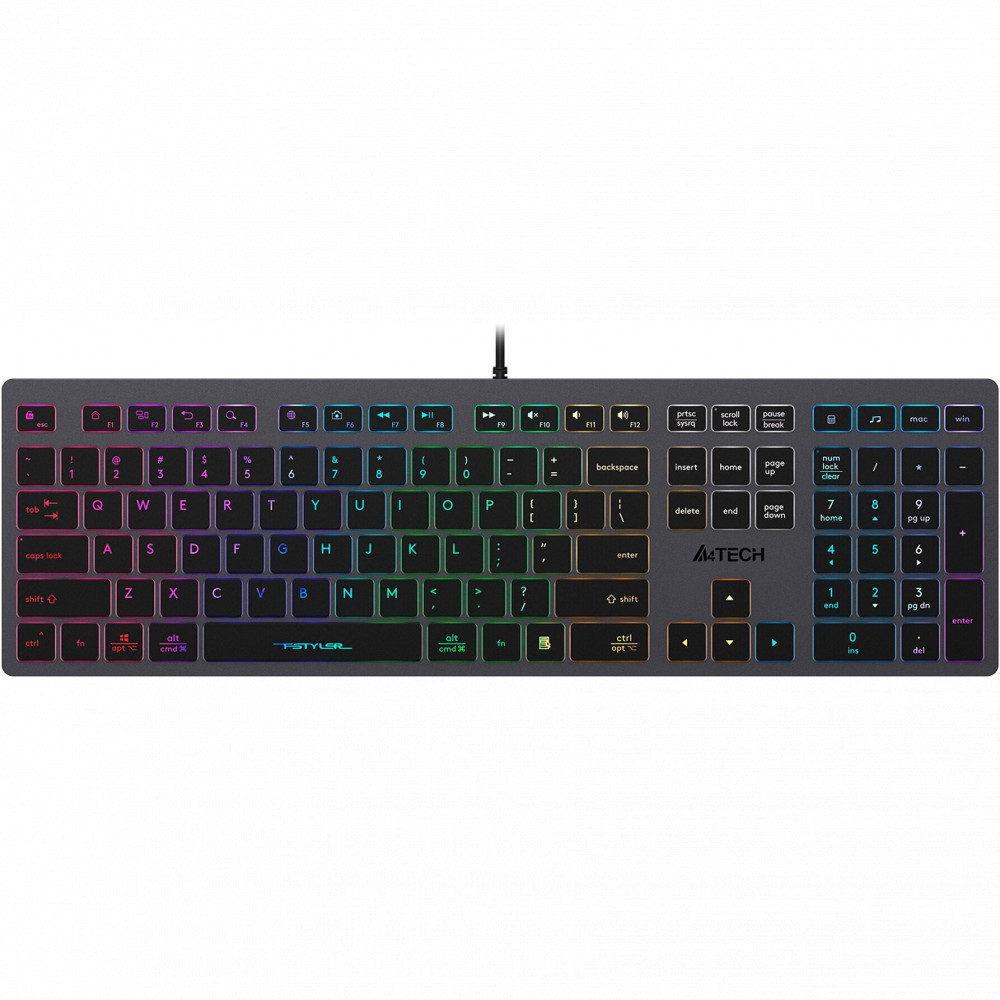 Клавиатура A4Tech Fstyler FX60H-Neon Проводная, USB - миниатюра 3