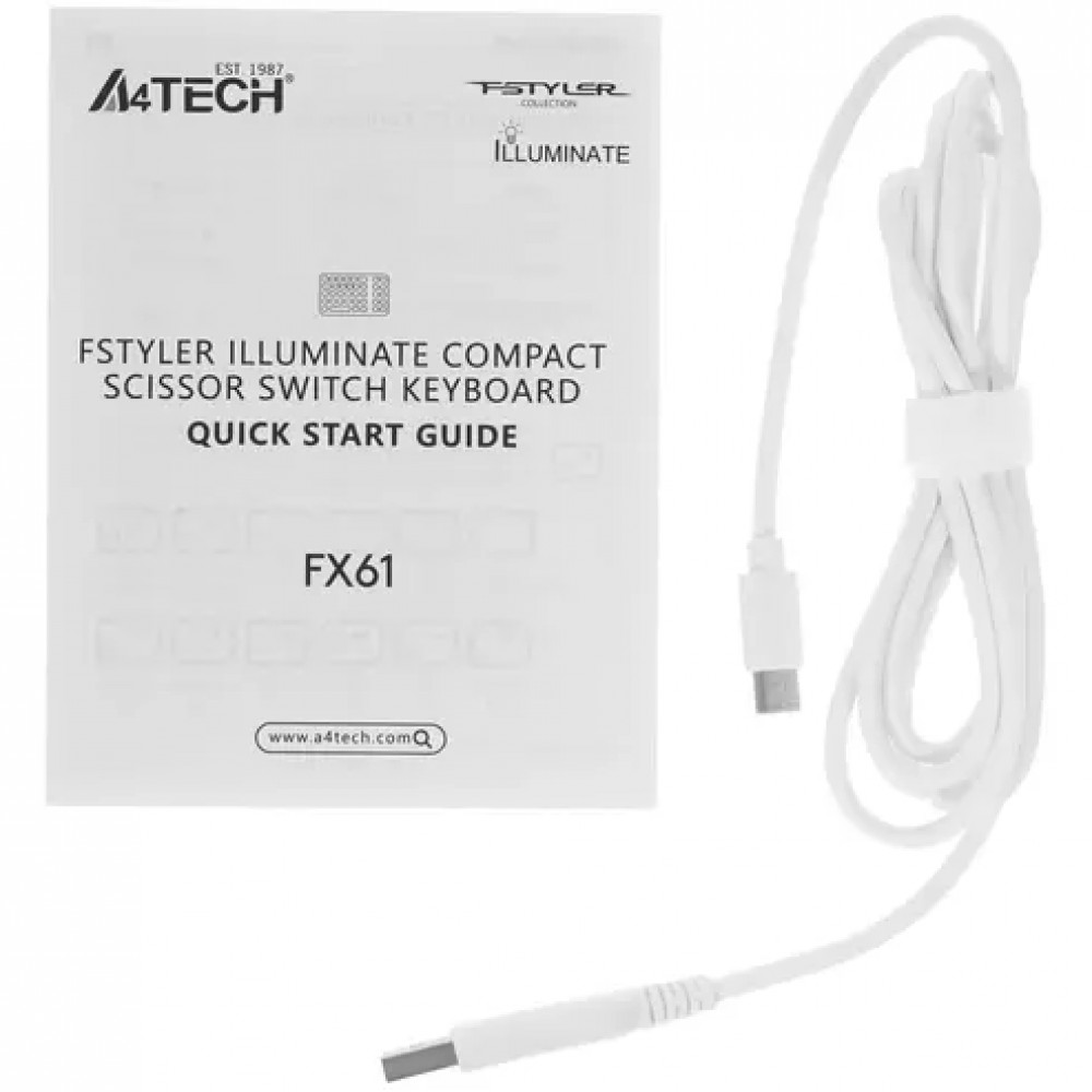 Клавиатура A4Tech Fstyler FX61-Ice Blue-LED USB Проводная, USB - миниатюра 13