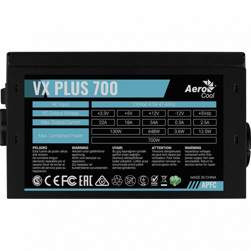 Блок питания Aerocool VX PLUS Stealth 700 ACPN-VS70AEY.12 700 Вт - миниатюра 8