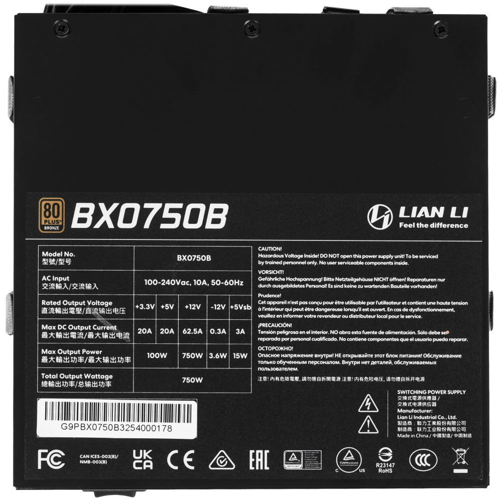 Блок питания Lian Li BX 750B G9P.BX0750B.B000.RU 750 Вт - миниатюра 9