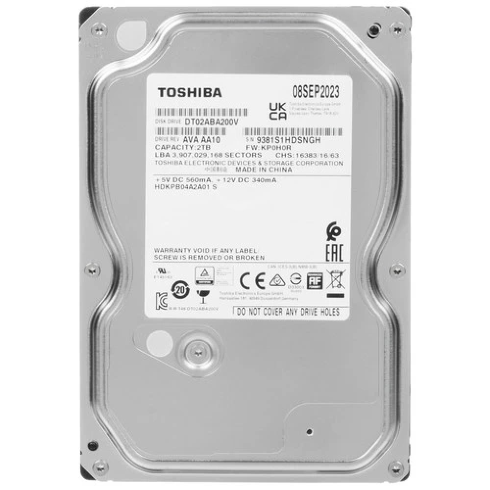 Жесткий диск Toshiba DT02ABA200V HDD (классические), 2 ТБ, 3.5 дюйма, SATA - миниатюра 2