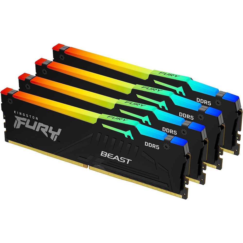 ОЗУ Kingston Fury Beast RGB KF556C40BBAK4-128 DIMM, DDR5, 128 Гб (4 х 32 Гб), 5600 МГц - миниатюра 3