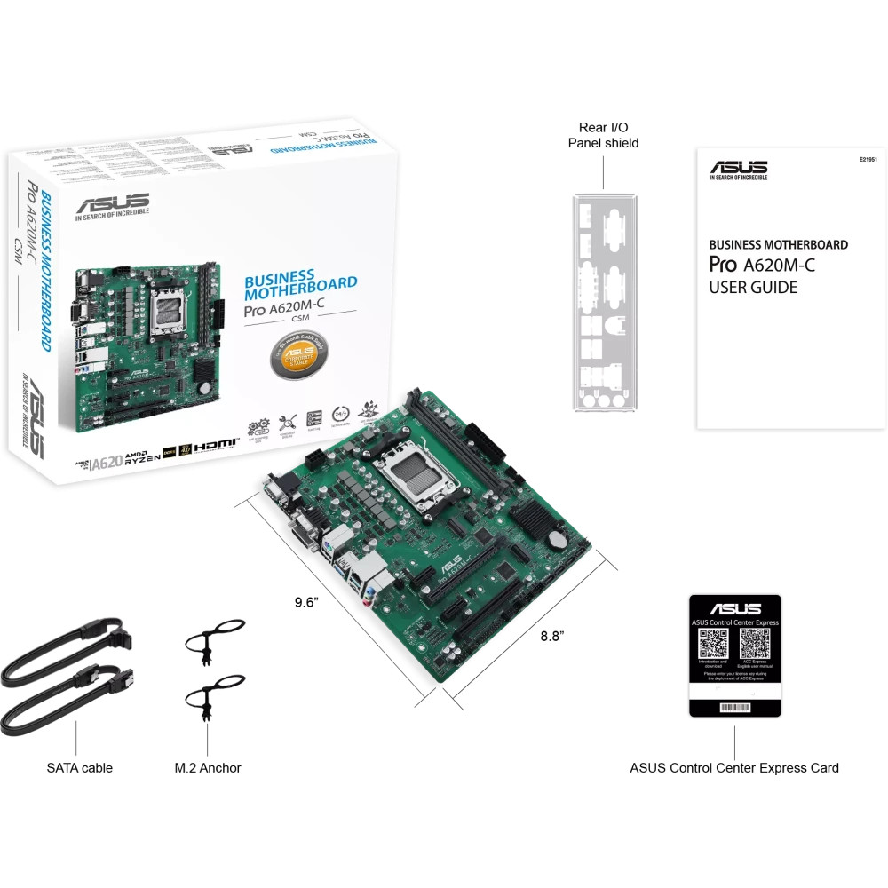 Материнская плата Asus PRO A620M-C-CSM Micro-ATX, AMD AM5 - миниатюра 8