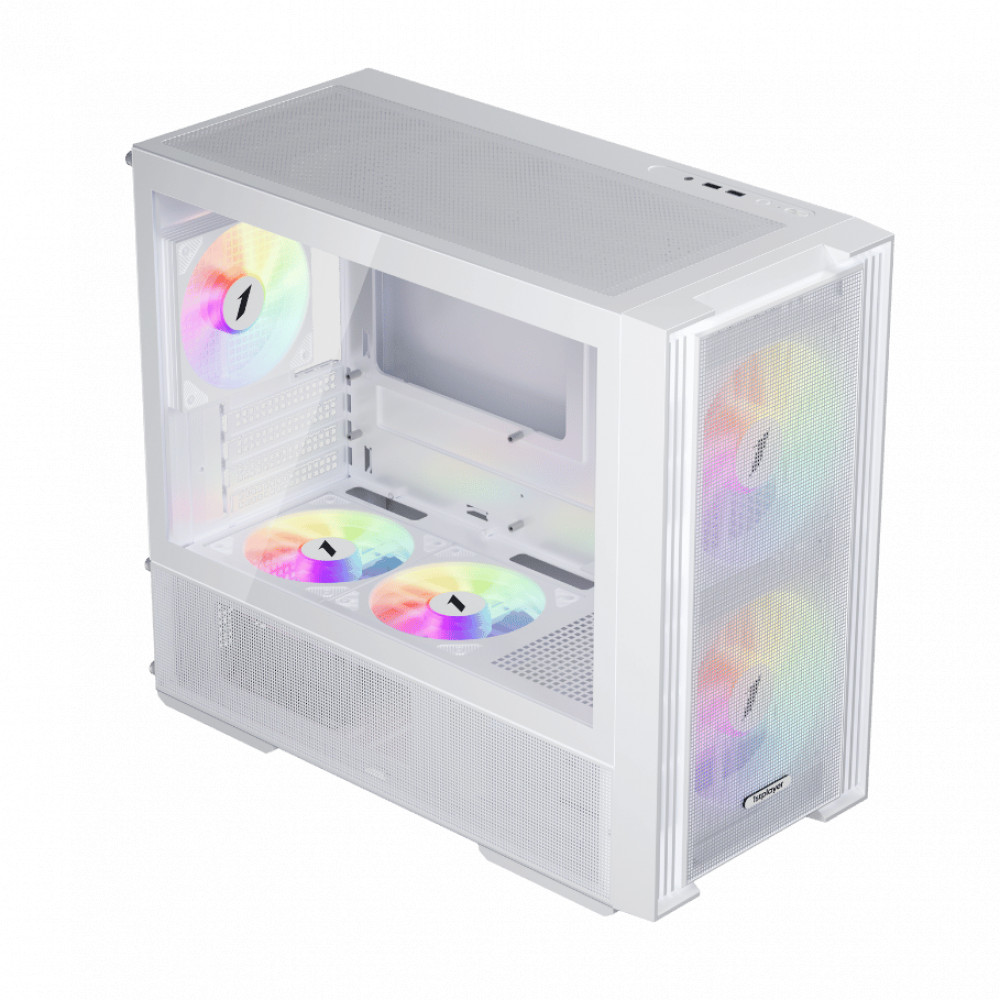 Корпус 1STPLAYER AU6 White AU6-WH-2FA7-14-W-2FA7R-W-1FA7-W Mini-Tower - миниатюра 7