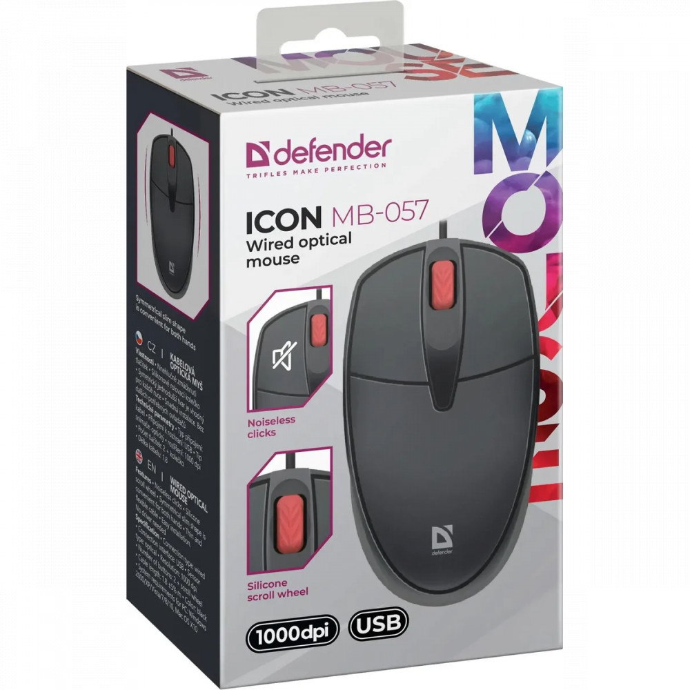 Мышь Defender Icon MB-057 52057 Бюджетные, Проводная - миниатюра 8