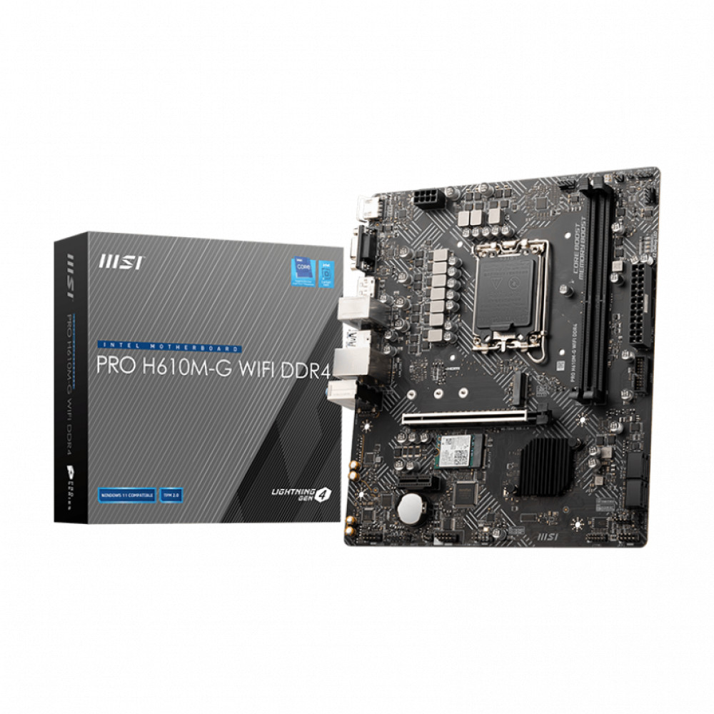 Материнская плата MSI PRO H610M-G WIFI DDR4 Mini-ATX, LGA 1700 - миниатюра 10