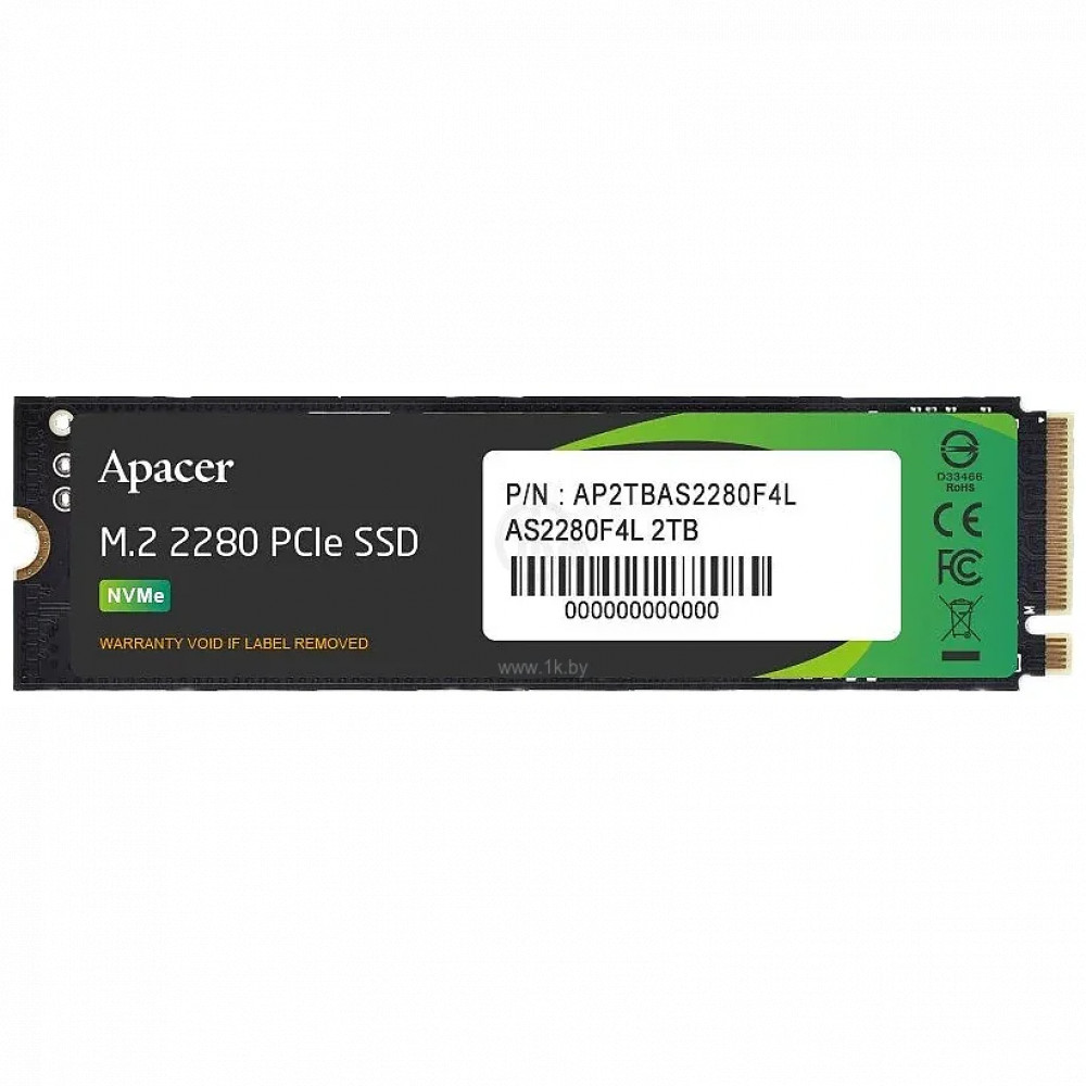 Жесткий диск Apacer AP2TBAS2280F4L-1 SSD (твердотельные), 2 ТБ, M.2, PCIe - миниатюра 2