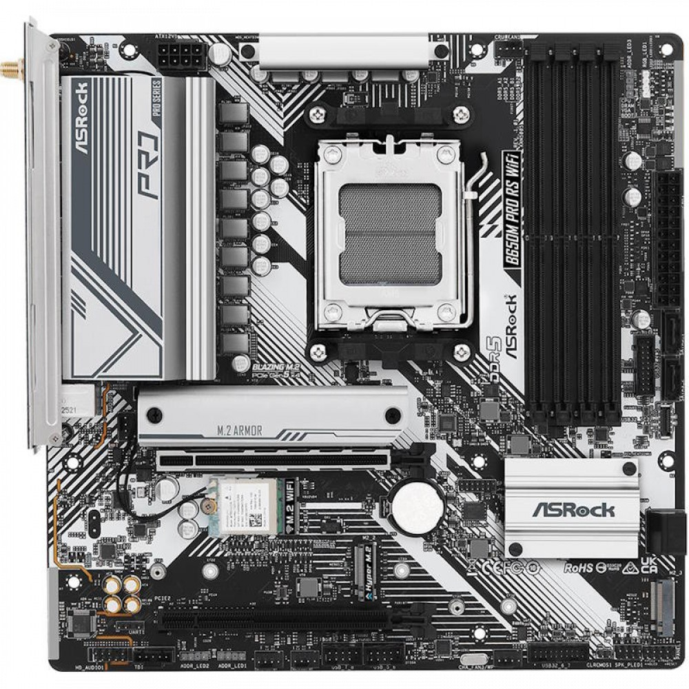 Материнская плата ASRock B650M PRO RS WIFI Micro-ATX, AMD AM5 - миниатюра 9