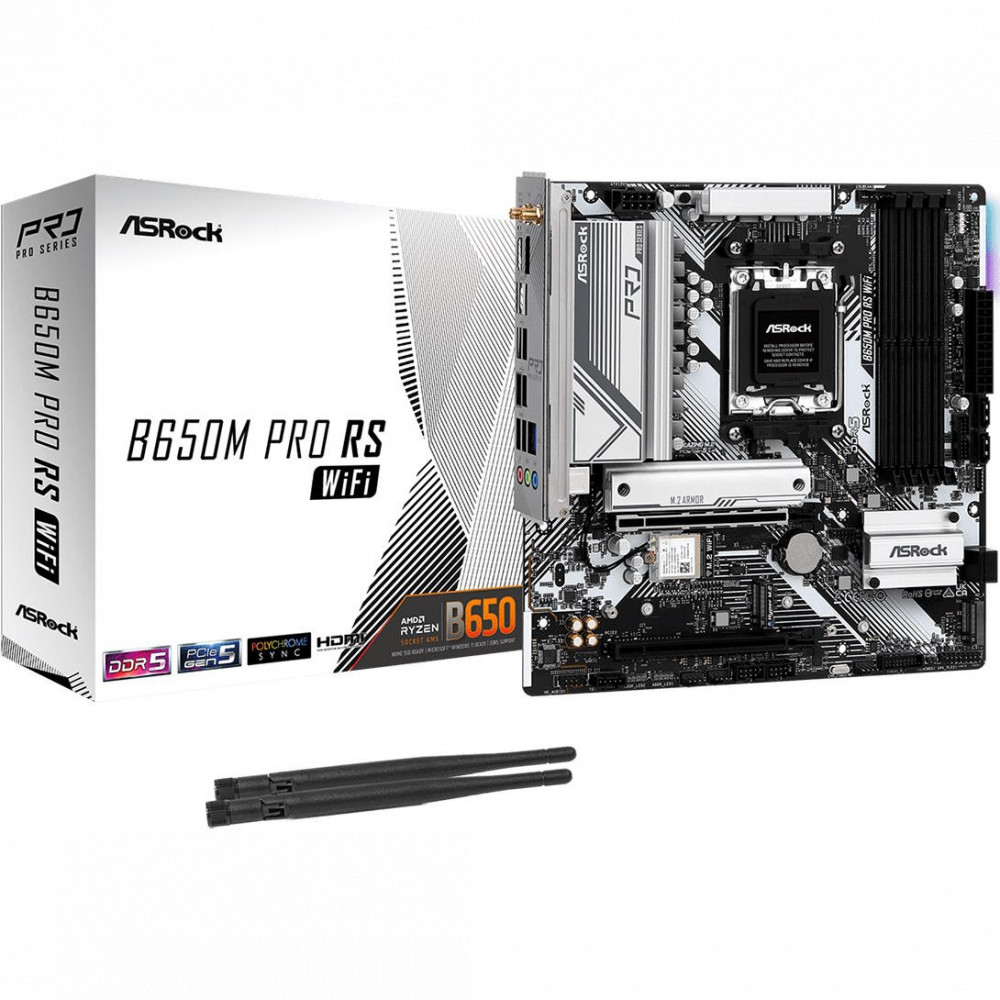 Материнская плата ASRock B650M PRO RS WIFI Micro-ATX, AMD AM5 - миниатюра 12