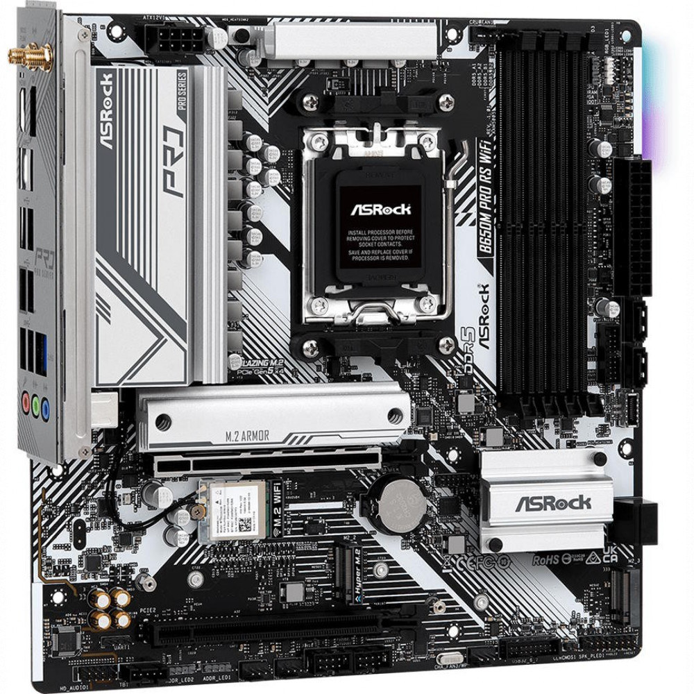 Материнская плата ASRock B650M PRO RS WIFI Micro-ATX, AMD AM5 - миниатюра 7