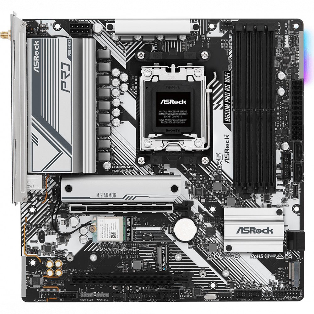 Материнская плата ASRock B650M PRO RS WIFI Micro-ATX, AMD AM5 - миниатюра 8