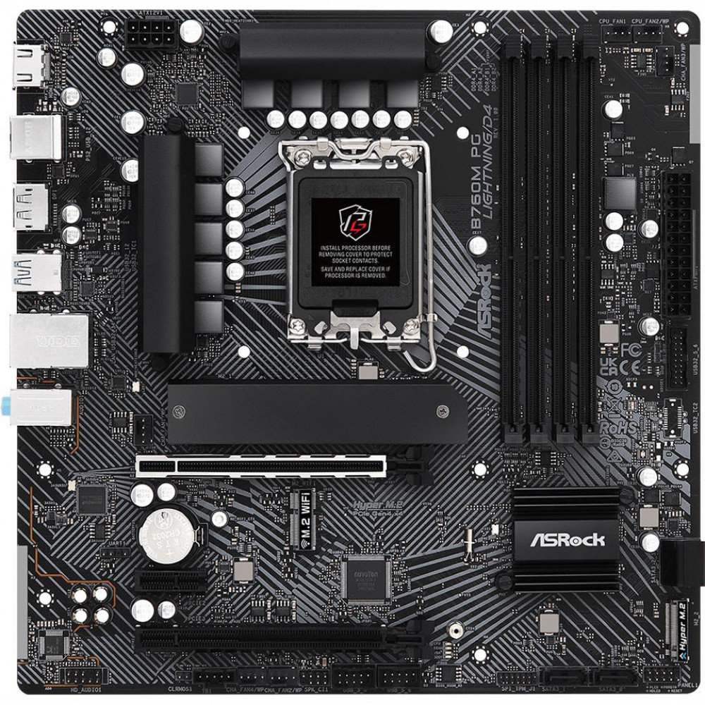 Материнская плата ASRock B760M PG LIGHTNING/D4 Micro-ATX, LGA 1700 - миниатюра 8