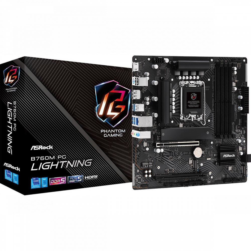 Материнская плата ASRock B760M PG LIGHTNING Micro-ATX, LGA 1700 - миниатюра 12