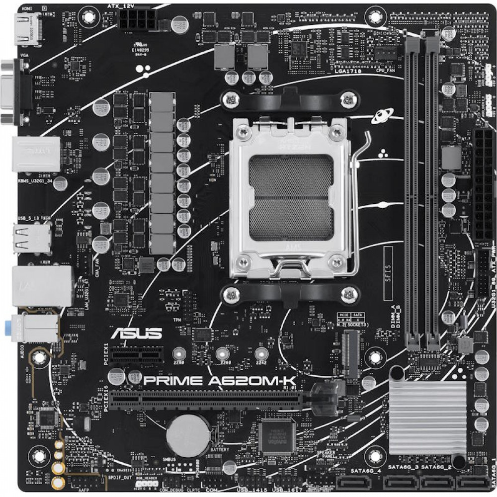 Материнская плата Asus PRIME A620M-K Micro-ATX, AMD AM5 - миниатюра 8