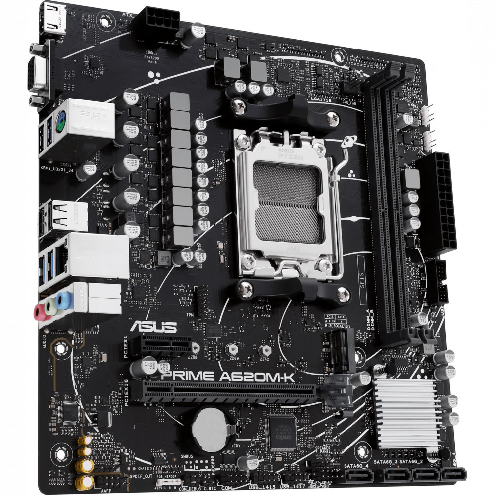 Материнская плата Asus PRIME A620M-K Micro-ATX, AMD AM5 - миниатюра 9