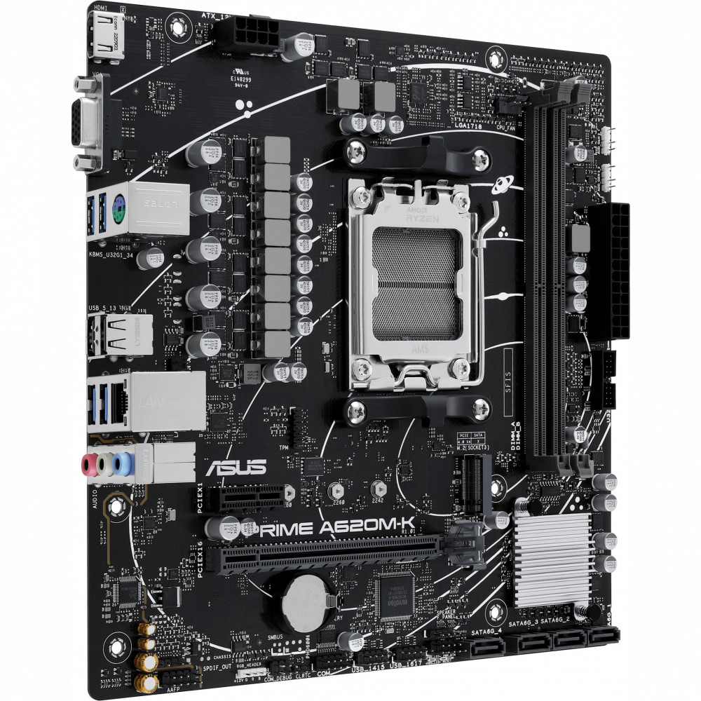 Материнская плата Asus PRIME A620M-K Micro-ATX, AMD AM5 - миниатюра 7
