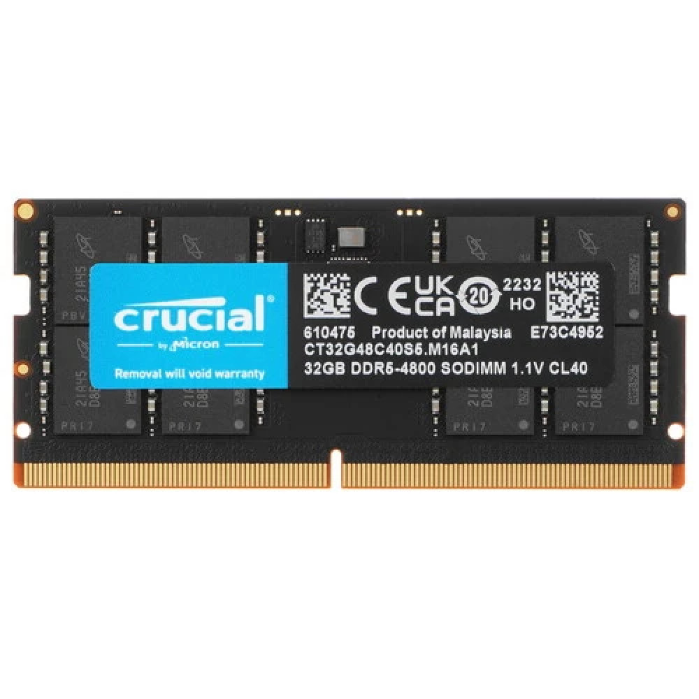 ОЗУ Crucial CT32G48C40S5 SO-DIMM, DDR5, 32 Гб, 4800 МГц - миниатюра 3