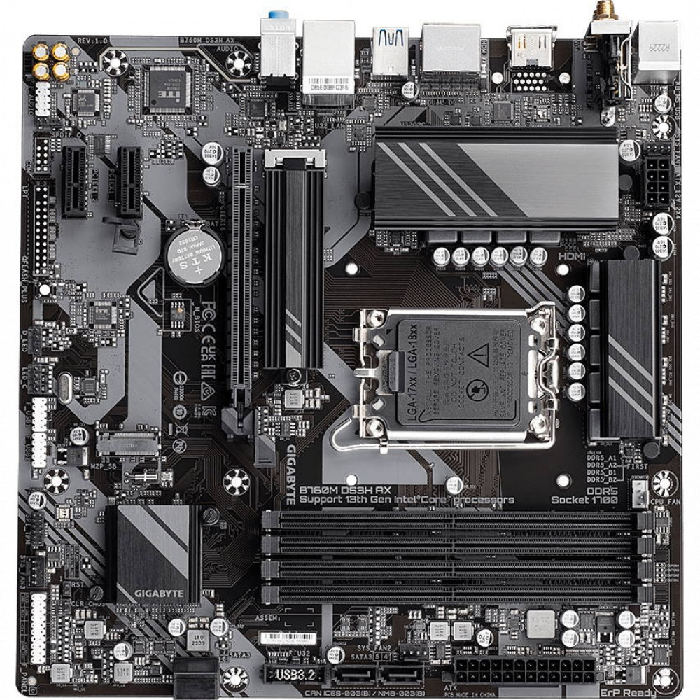 Материнская плата Gigabyte B760M DS3H AX Micro-ATX, LGA 1700 - миниатюра 10