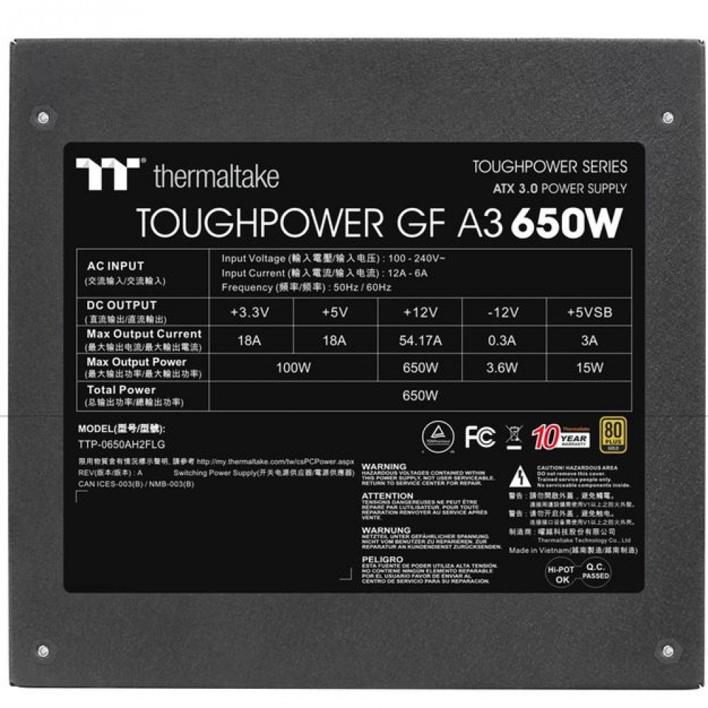 Блок питания Thermaltake Toughpower GF A3 PS-TPD-0650FNFAGE-H 650 Вт - миниатюра 8