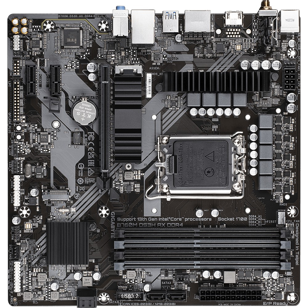 Материнская плата Gigabyte B760M DS3H AX DDR4 (R1.0/1.2) ATX, LGA 1700 - миниатюра 10