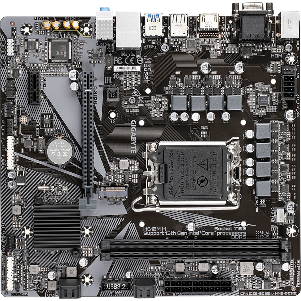 Материнская плата Gigabyte H610M H Micro-ATX, LGA 1700 - миниатюра 8