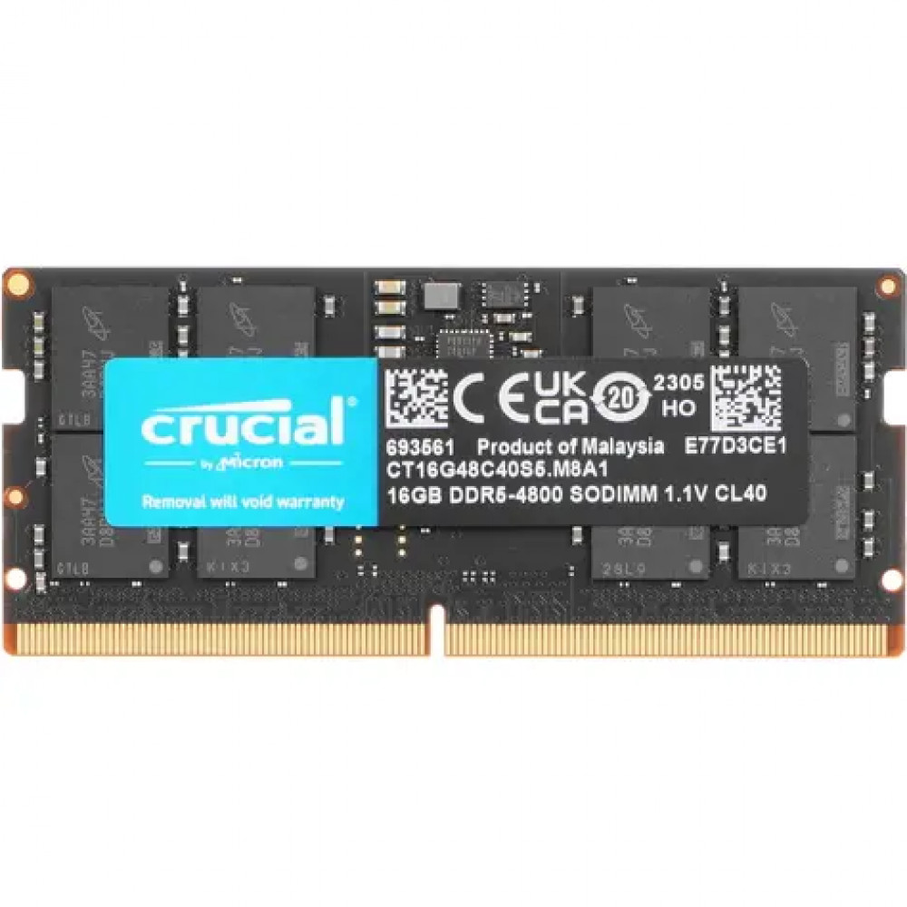 ОЗУ Crucial CT16G48C40S5 SO-DIMM, DDR5, 16 Гб, 4800 МГц - миниатюра 4