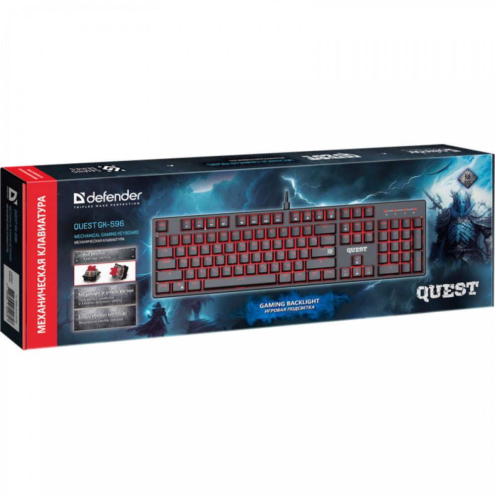 Клавиатура Defender Quest GK-596 Black 45596 Проводная, USB - миниатюра 12