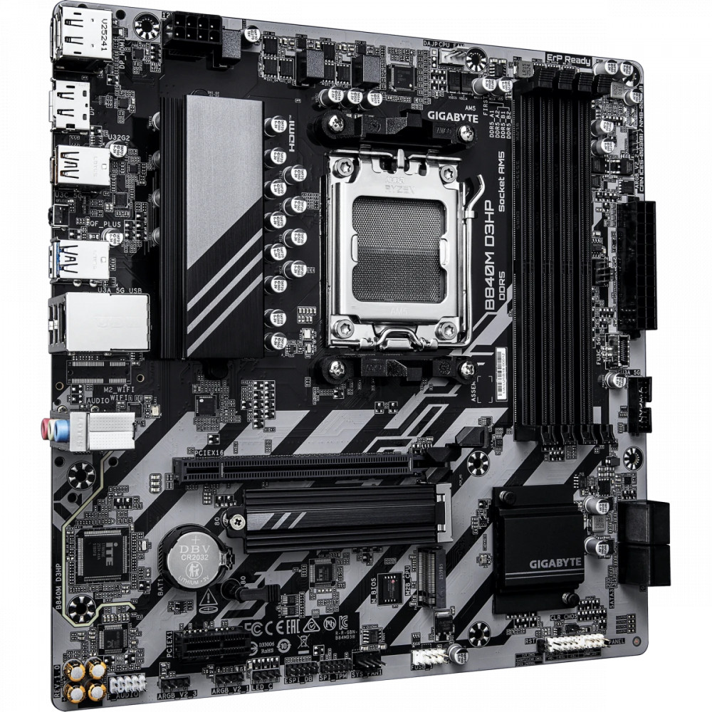 Материнская плата Gigabyte B840M D3HP Micro-ATX, AMD AM5 - миниатюра 6