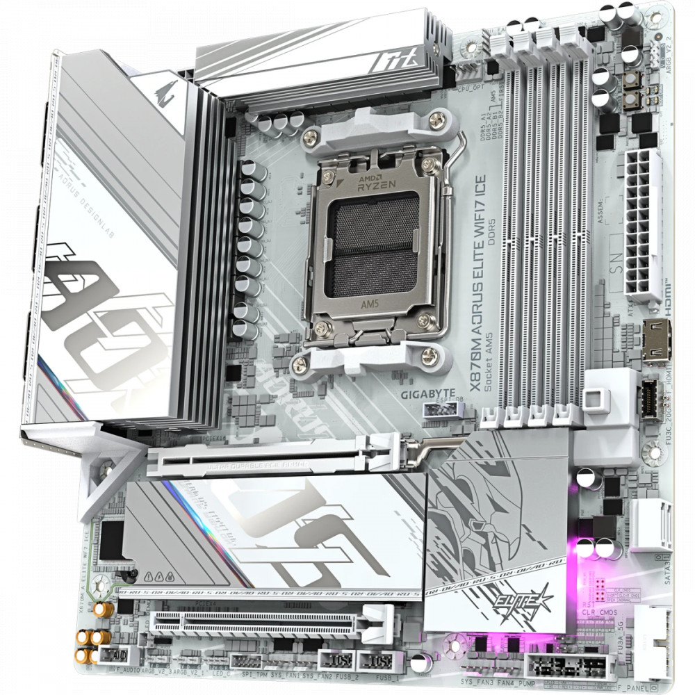 Материнская плата Gigabyte X870M A ELITE WF7 ICE Micro-ATX, AMD AM5 - миниатюра 5