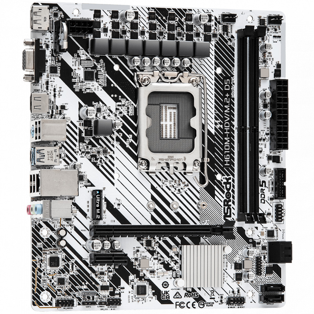 Материнская плата ASRock H610M-HDV/M.2+ D5 Micro-ATX, LGA 1700 - миниатюра 6